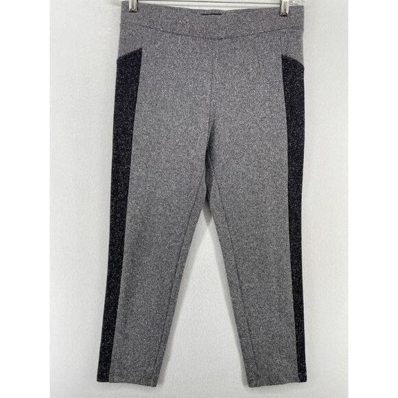 EILEEN FISHER Pants S Organic Cotton Stretch Pull On Speckle Tweed Legging Gray - Picture 2 of 16